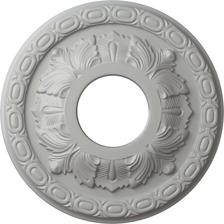 Ekena Millwork Leaf Ceiling Medallion (Fits Canopies up to 4 3/4"), 11 3/8"OD x 3 5/8"ID x 1 1/8"P, Frost CM11LFFRF